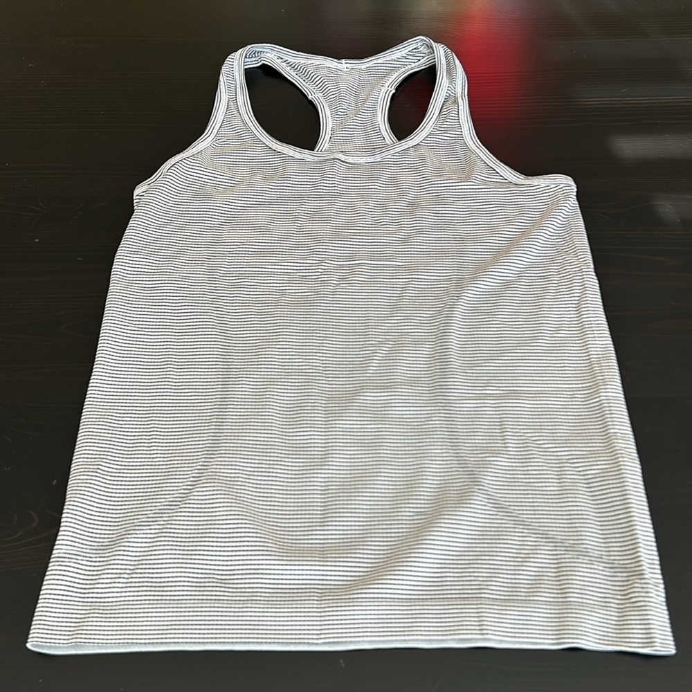 Lululemon swiftly tank size 8 white with black stripe
